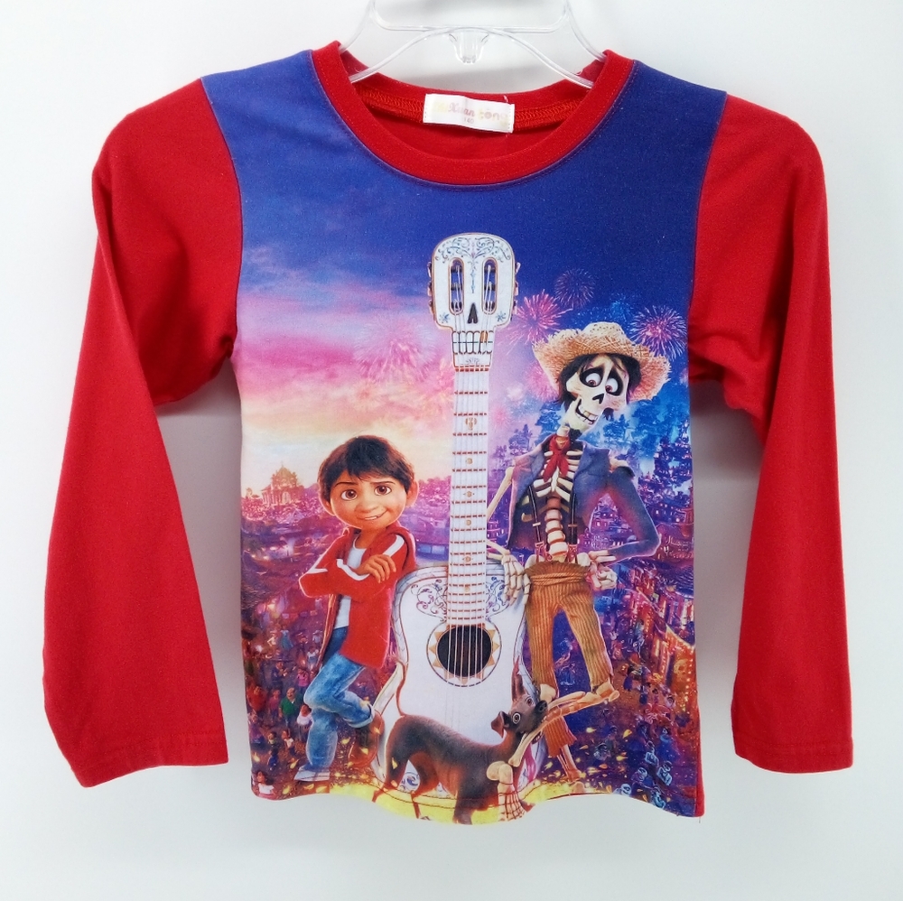 Coco Disney Pajama Top Red Graphic Snug 10 PJ Sleepwear